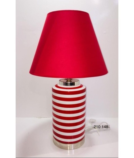 ŞAH ABAJUR BEYAZ KIRMIZI EL BOYAMA 210 148