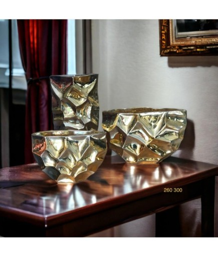 KRİSTAL VAZO ALTIN KAPLAMA 260 300