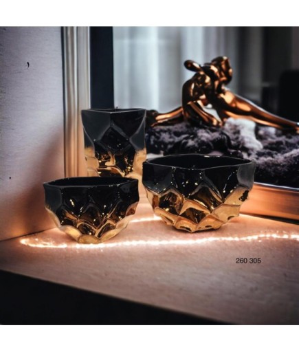 KRİSTAL VAZO BAKIR ALTIN EFEKT 260 305