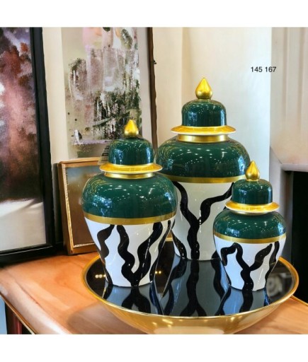 KLASİK KÜP YEŞİL DESEN EL BOYAMA 145 167