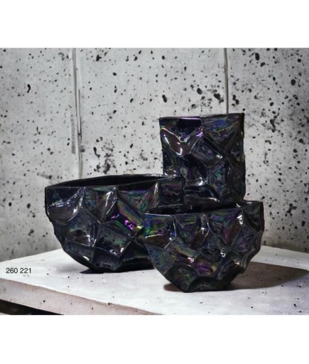 KRİSTLA VAZO SİYAH JANJAN 260 221