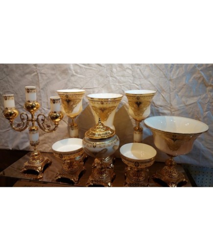 SALON SET 8 PARÇA KREM VARAK