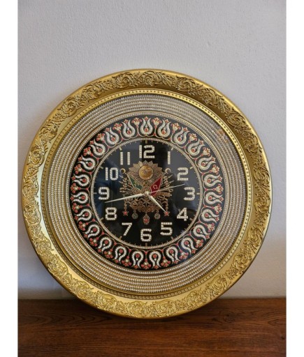 OSMANLI TUĞRALI KIRMIZI LALELİ GOLD SAAT