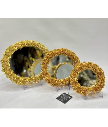 3’LÜ GÜLLÜ DUVAR AYNA GAGA-502