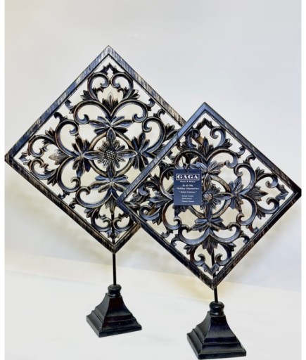 2'Lİ KARE OYMALI OBJE GAGA-1048