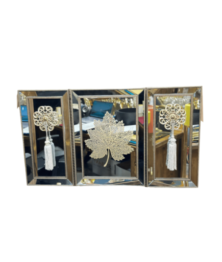 3'LÜ YAPRAKLI AYNALI DUVAR PANO GAGA-DK09