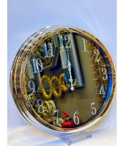 LÜX DUVAR SAAT GÜMÜŞ-CAMLI 40X40 GAGA-909