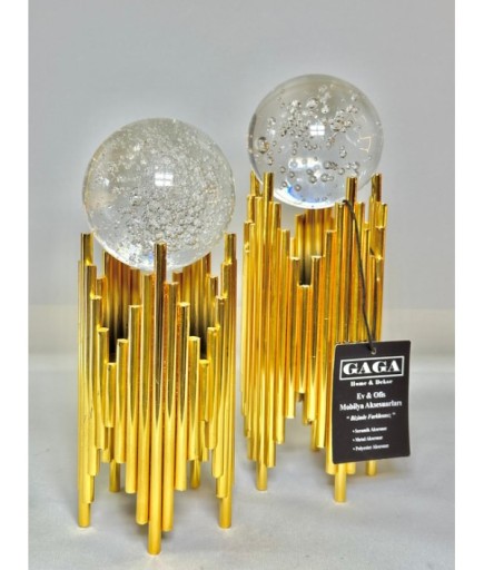 2'Lİ METAL KULE KRİSTAL TOPLU GAGA-034