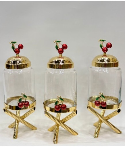 SARMAŞIK KİRAZ ÇAPRAZ AYK.3'LÜ CAM KAVANOZ SETİ GAGA-4903