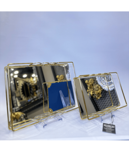 2'Lİ HALKALI CAM KARE TEPSİ GAGA-801