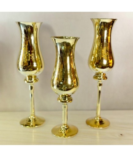 GAGA-151 3'LÜ ŞAMDAN SET GOLD 2