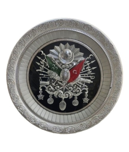 OSMANLI TURALI AYAKLI GÜMÜŞ TABAK 56 CM