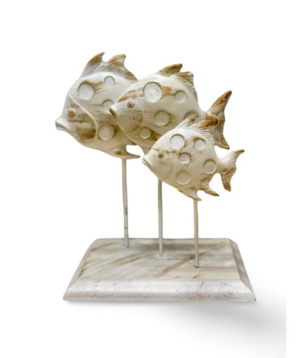 3'LÜ JAPON BALIK KAİDELİ OBJE GAGA-1015 BEYAZ