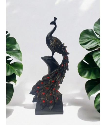 Dikey Taşlı Tavuskuşu  Dekoratif Obje