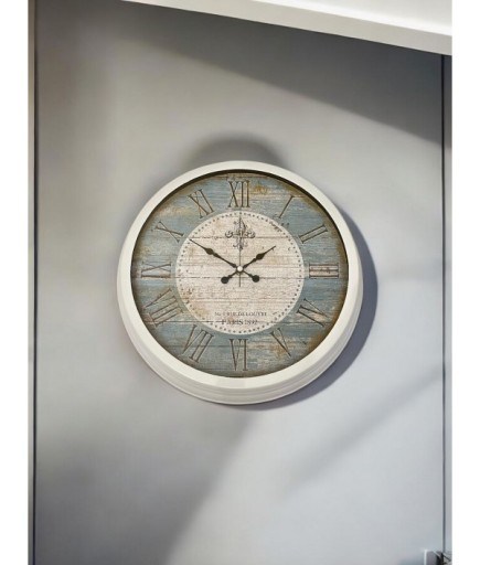 Latin Alfabeli Eskitme detaylı Dekoratif Duvar Saati
