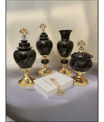 4 LÜ PRESTİJ SİYAH SALON TAKIMI