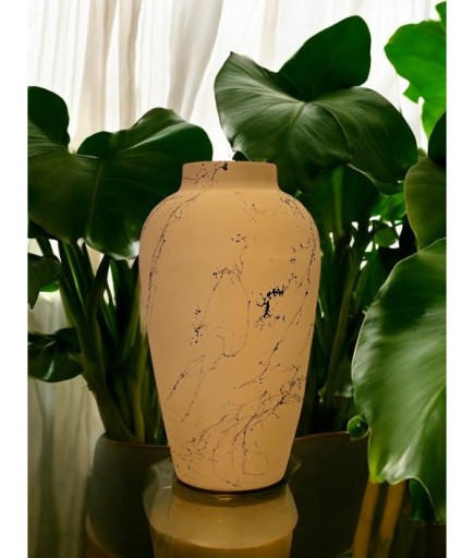 Naturel Siyah Sıçramalı Vazo V3