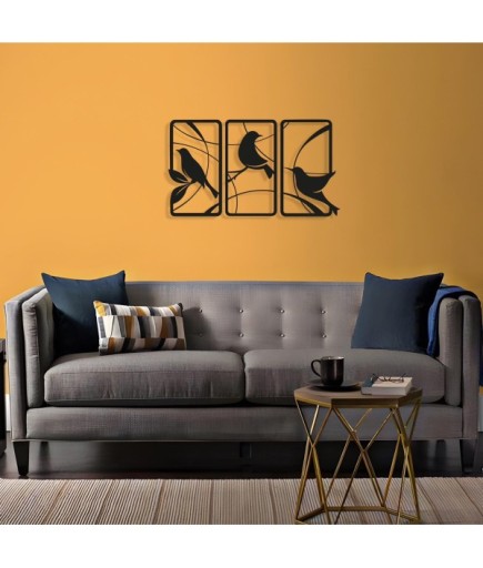 Siyah Kuşlu Duvar Dekorasyon