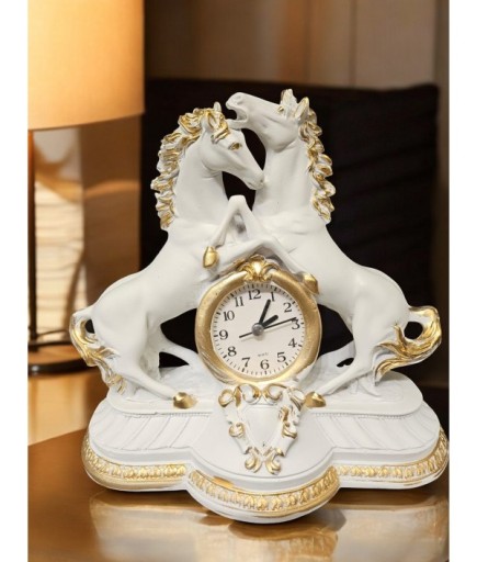 2'li Atlı Dekoratif Masa Saati