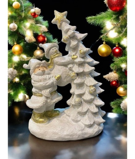 Yılbaşı Ağacı Noel Kar Adam Beyaz Dekoratif Obje