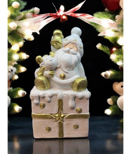 Hediye Kutulu Noel Baba Beyaz