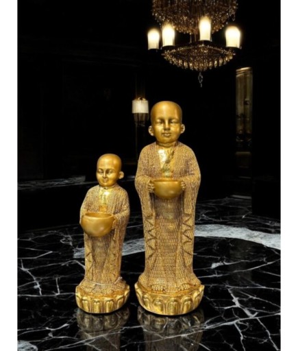 2'li Altın Renk Buda Dekoratif Obje
