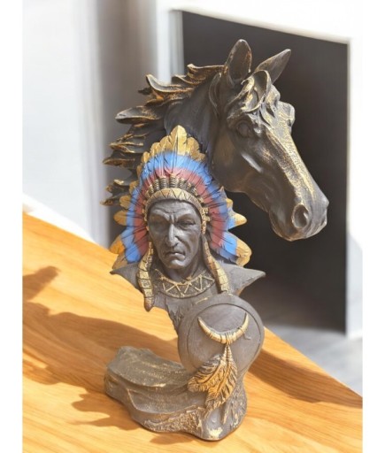 Atlı Kızılderili Dekoratif Obje Biblo