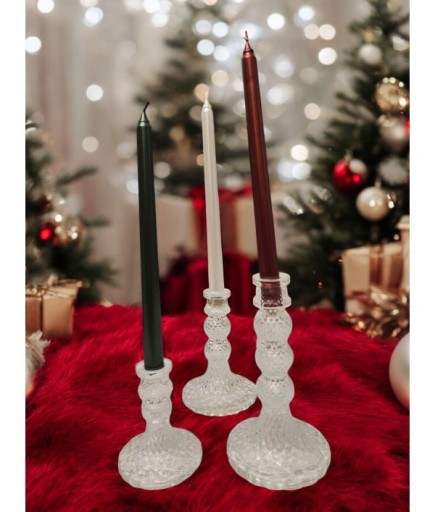 3'lü Cam Dekoratif Cam Şamdan