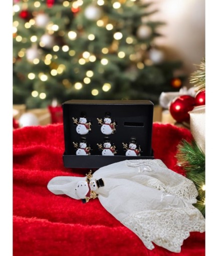 6'lı Kardan Adam Dekoratif Peçetelik