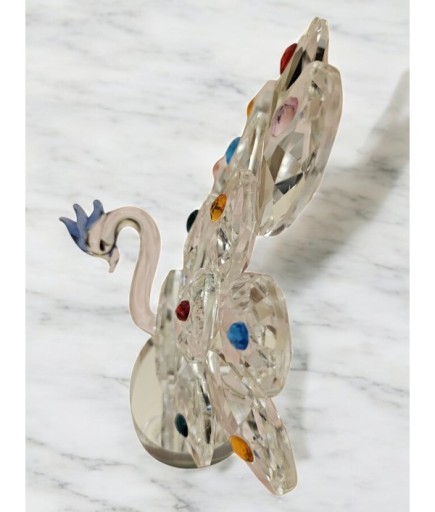 Kristal Kesim Renkli Taşlı Tavus Kuşşu Obje