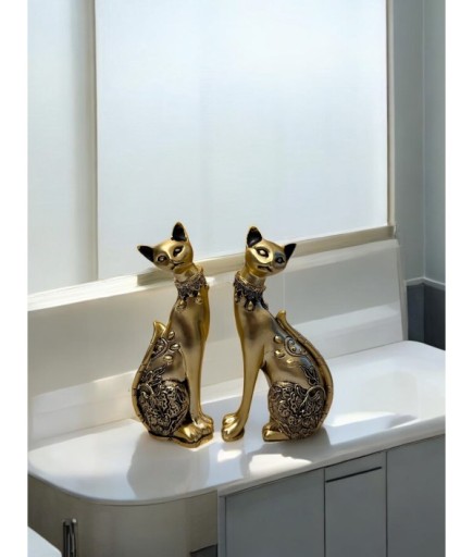 Dekoratif 2'li Dekoratif Kedi Obje