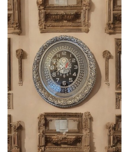 OSMANLI TUĞRALI SAAT 52*60 CM GÜMÜŞ 52*60 CM