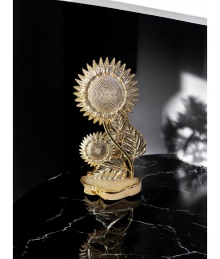 Metal Kaplama Ay Çiçeği Dekoratif Obje