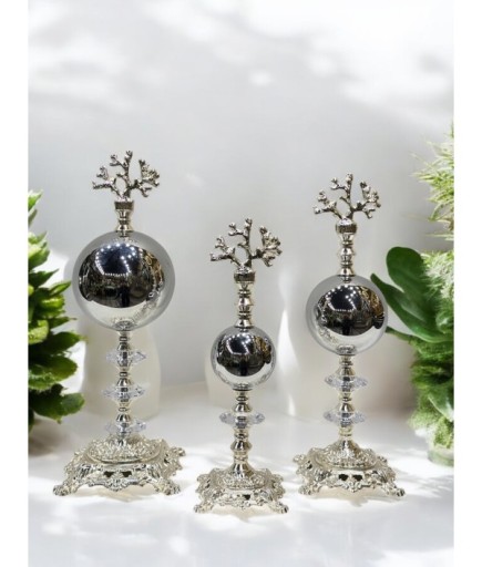 Mercan Başlı Kristal Detaylı Dekoratif Obje