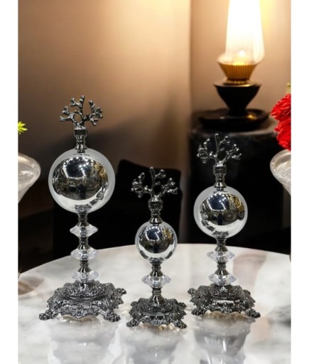 Mercan Başlı Kristal Detaylı Dekoratif Obje