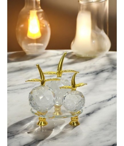 Kristal Kesimli Ayaklı Dekoratif Meyve Obje