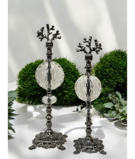 Mercan Başlı Kristal Taşlı Dekoratif Obje