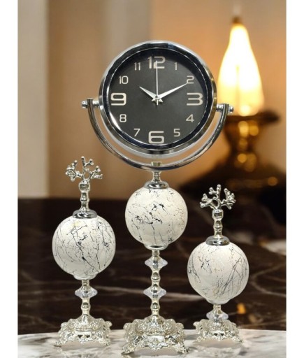 3'lü Mercan Detaylı Dekoratif Saat