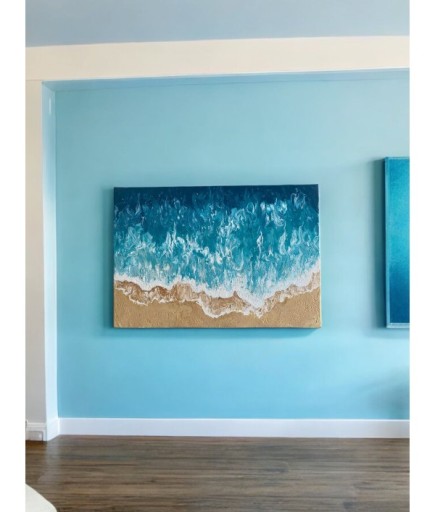 35 x 50 Sahil Tema Tuval Üzeri Akrilik Boya Tablo