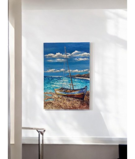 35 x 50 Tekne Tema Tuval Üzeri Akrilik Boya Tablo