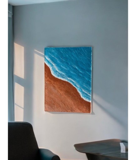 20 x 20 Sahil Tema Tuval Üzeri Akrilik Boya Tablo