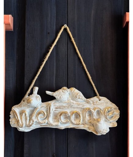 Kuşlu Welcome Giriş Kapı Dekorasyon Obje