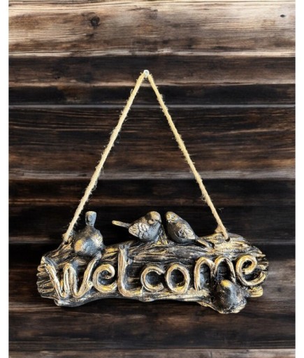 Kuşlu Welcome Giriş Kapı Dekorasyon Obje