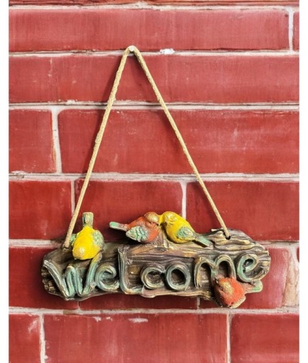 Kuşlu Welcome Giriş Kapı Dekorasyon Obje