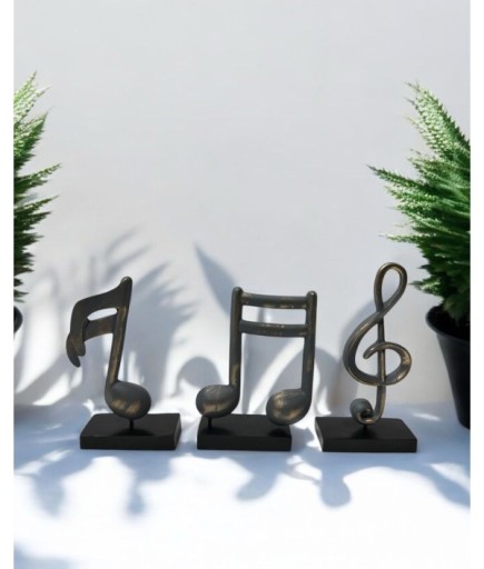 3'lü Müzik Notası Dekoratif Obje
