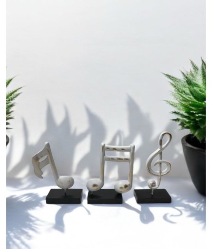 3'lü Müzik Notası Dekoratif Obje