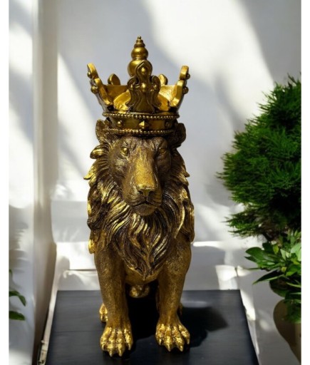 80 Cm Dekoratif Taçlı Aslan Kral