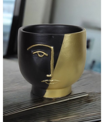 Yarım Yüz Renkli Dekoratif Vazo C 4059