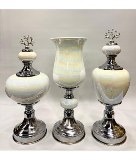 3'lü Dekoratif Prestij Dekoratif Vazo Set