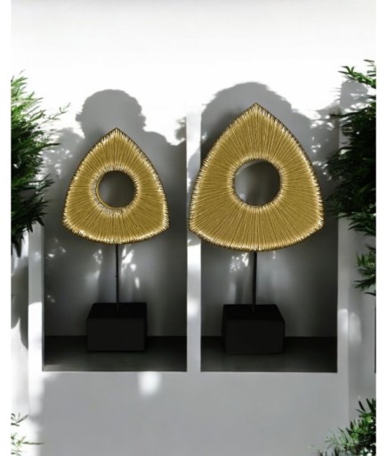 2'li Üçgen Yaprak Dekoratif Obje Biblo C 4123